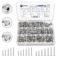 420X TEK Stainless Steel Self Drilling Sheet Metal Screws 8 10 Hex-Washer Head