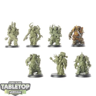 Death Guard - 7 x Plague Marines - teilweise bemalt