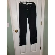 Esprit Vintage Black Corduroy Pants High Waisted Button Fly Straight Leg 5/6