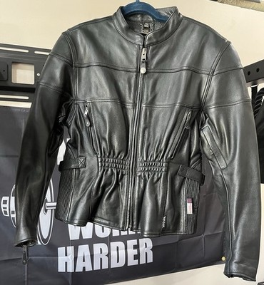 Xpert Performance Gear Women s Leather Motorcycle Jacket Black, Size XL