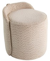 Designer Beiger Rundhocker Textilhocker Wohnzimmer Sitzhocker