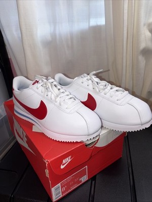 NEW! Nike Cortez Basic Leather Forrest Gump 2019, White/Varsity Red - Size 8.5M