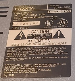Playstation Model No: SCPH-9001 with wires  for parts