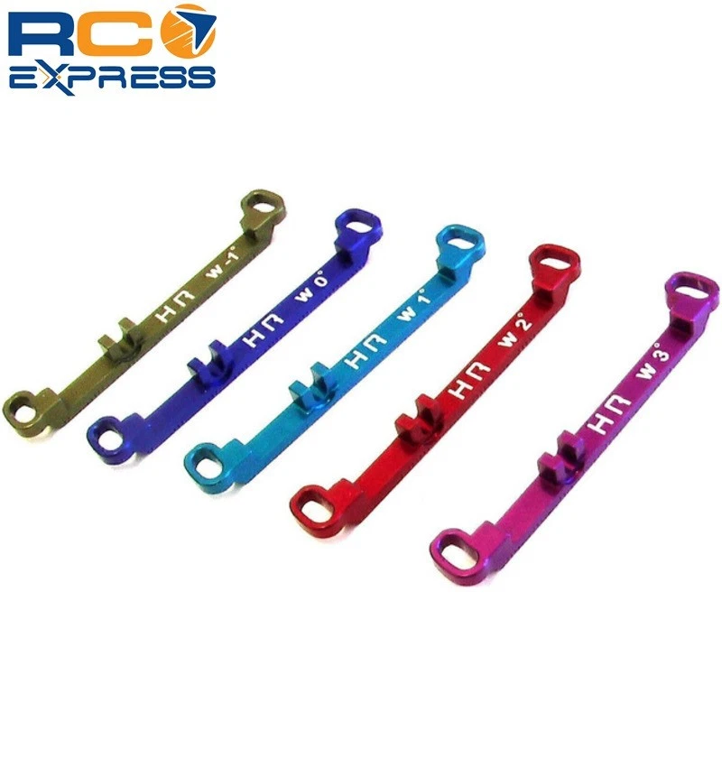 Eslabón de dirección de aluminio Hot Racing largo +3 grados (púrpura) - Kyosho Mr-03 KMT49LP3 Foto 2 de 3