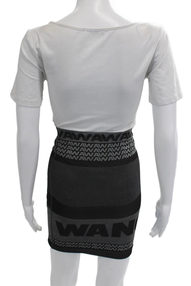 Minifalda Alexander Wang x H&M para mujer vendaje negra estampado gráfico talla S Foto 3 de 4