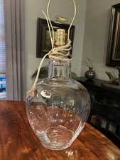 Vtg Simon Pearce Shelburne Lamp-18&rdquo;to Socket Top Clear Hand-Blown Art Glass