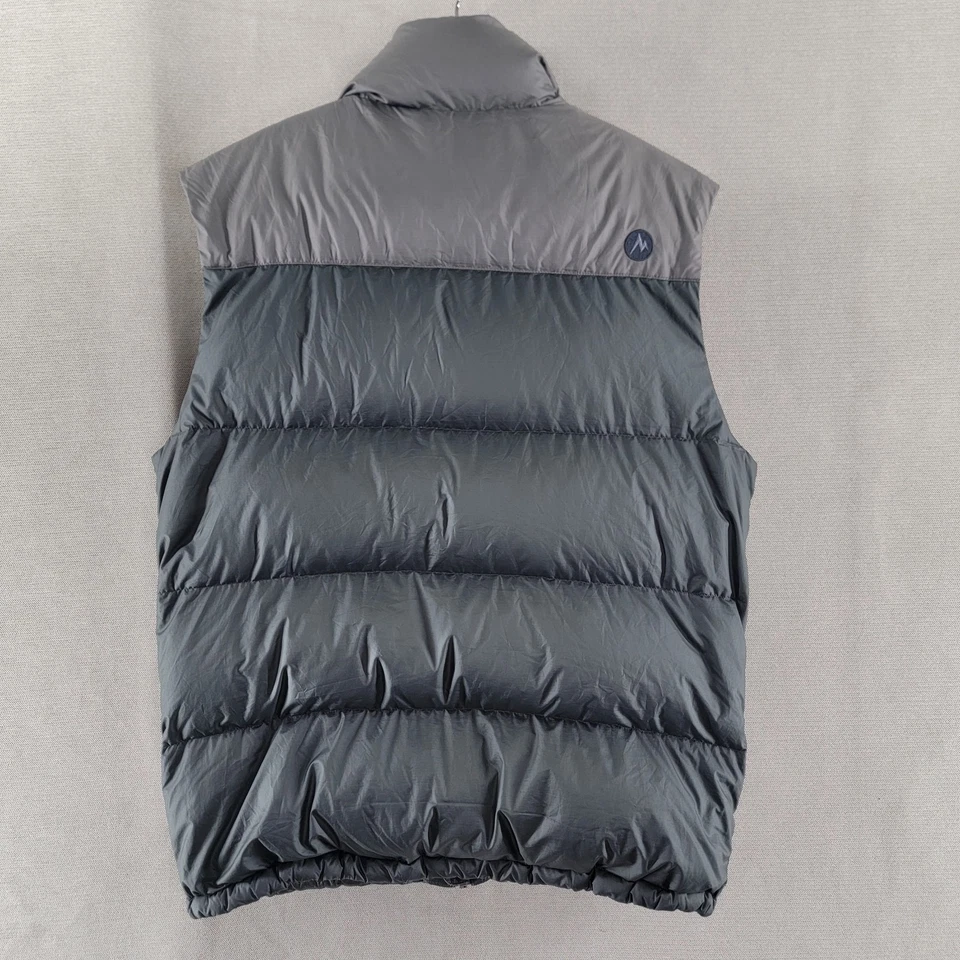 Marmot Vest Mens Medium Gray Quilted 700 Fill Duck Down Full Zip Puffer Jacket - Image 2 of 4