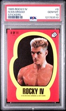1985 ROCKY IV STICKERS #8 IVAN DRAGO PSA 10
