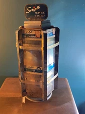 Vintage Scripto Service Station Rotating Counter Display Rustic