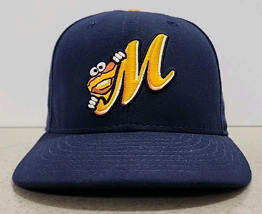 Montgomery Biscuits New Era Hat Fitted Size 7 1/2 Navy Blue