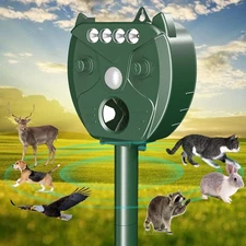 Solar Animal Repellent 4LED - Waterproof, Motion Sensor, Yard/Garden Protection
