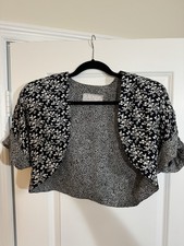 Vintage Platinum by Dorothy Schoelen Floral Bolero Crop Jacket M Made in USA
