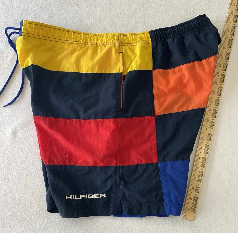 Tommy Hilfiger Bañador Hombre XL Bloque de Color Tabla de Surf Pantalones Cortos RARO DE COLECCIÓN Foto 3 de 4