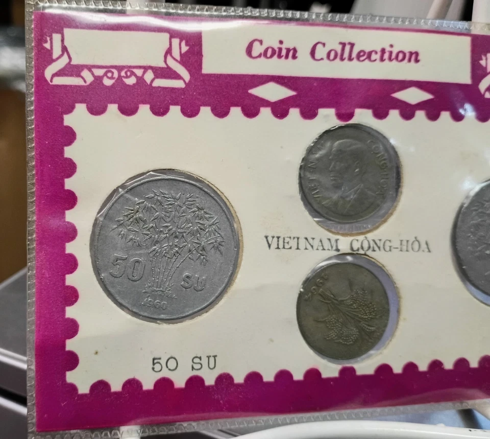 Juego de colección de 4 monedas de Vietnam 1960 50 Su, 1960 y 1964 1 Dong, 1963 50 Xu Foto 3 de 4