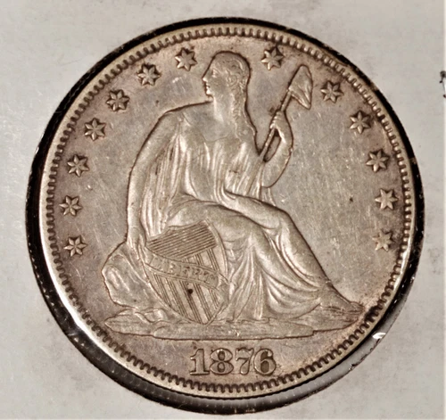 1876 Seated Liberty Half Dollar AU Details #COE11