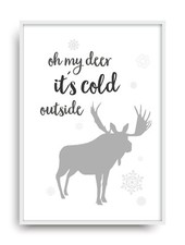 Fine Art Kunstdruck COLD DEER Poster Print Plakat moderne Vintage Deko Bild A4