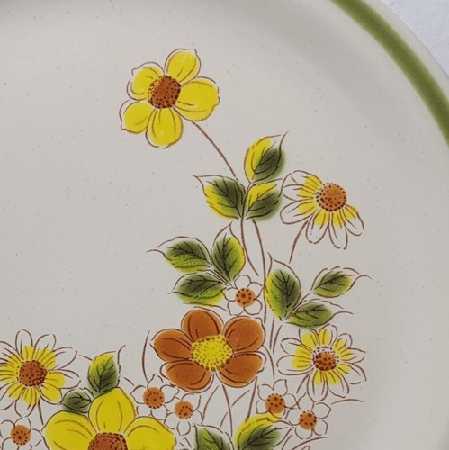 Vtg Spring Garland Serving Platter 12" Stoneware Wildflowers Daisies Japan Box - Picture 7 of 12