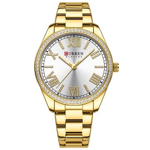 CURREN Women Watch Rhinestone Girl Watches Roman Numerals Office Lady Wristwatch - Bild 23 von 26