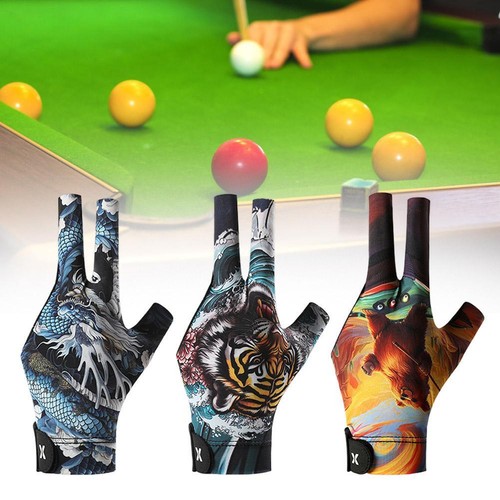 Snooker Gloves Billiard 3 Left Three Finger Hand Open Pool Cue Glove Fast N J3I1 - Picture 4 of 21