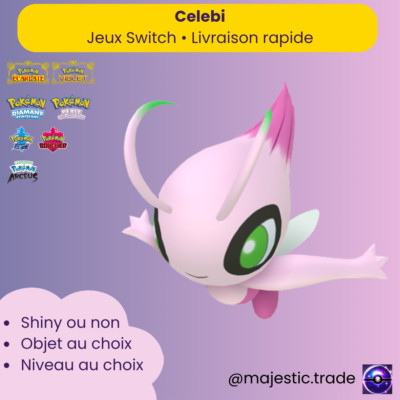 Celebi Shiny 6IV FR • Pokémon Écarlate/Violet, BDSP, Arceus, SWSH | eBay