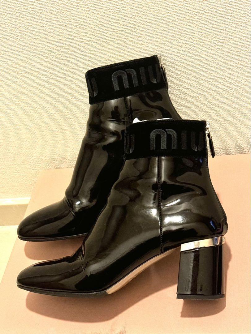 Miumiu Logo Short Boots Black 34.5 | eBay Miumiu Logo Short Boots Black 34.5 | eBay