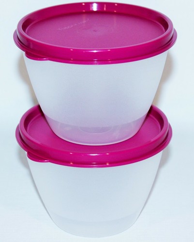 Tupperware Refrigerator Bowls Set of 2 Fridge 14 oz. Purple Storage Containers - Picture 2 of 2