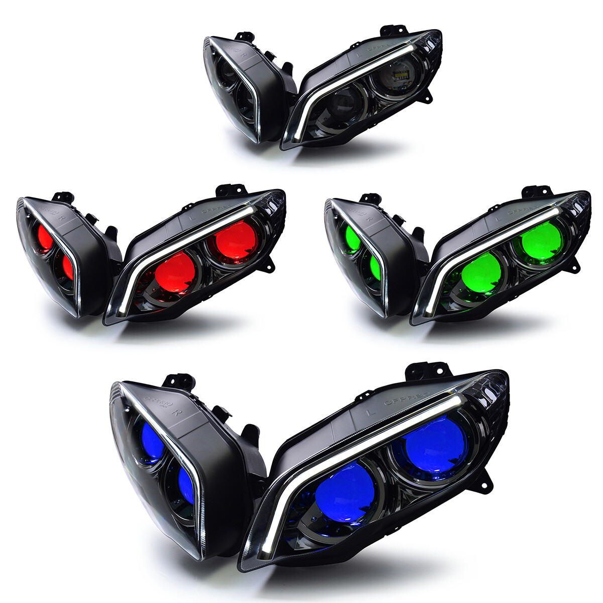 1X LED Headlights for Yamaha R1 2004-2006 Front Headlamp Assembly Demon ...