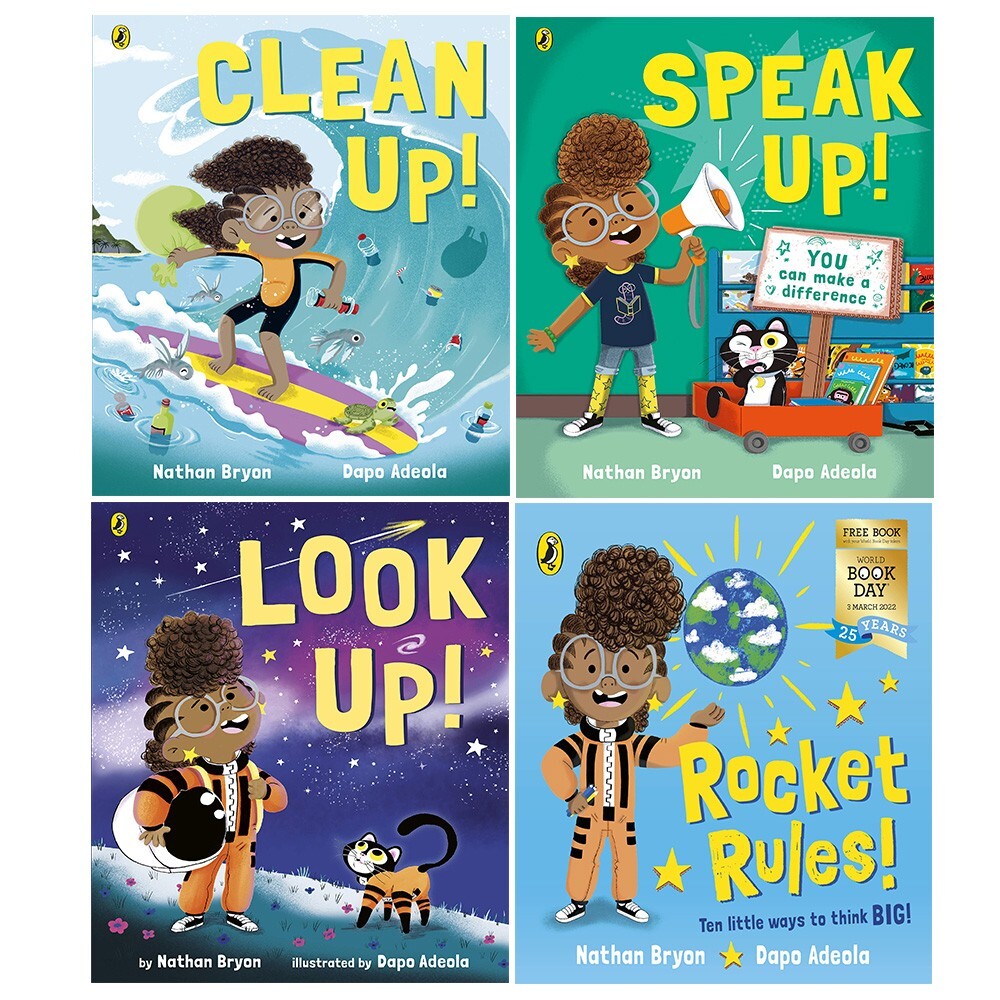 Nathan Bryon Collection 4 Books Set Speak Up,Clean Up, Look Up, Rocket Rules
