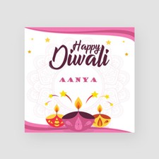 Personalised Handmade Happy Diwali Card - Divali, Hindu, Ganesh Festival Light