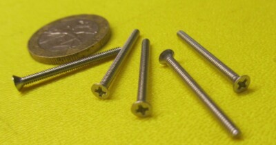 Flat Head Phillips Machine Screw 18-8 Stainless Steel, 2-56 x 1.0'' Length 200 Pc