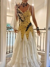 Hand-Painted Ballroom Smooth Competition Dress, S  M