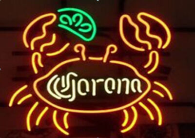 Corona Big Crab Lime 20''x16'' Neon Sign Bar Lamp Beer Light Night Gift Man Cave