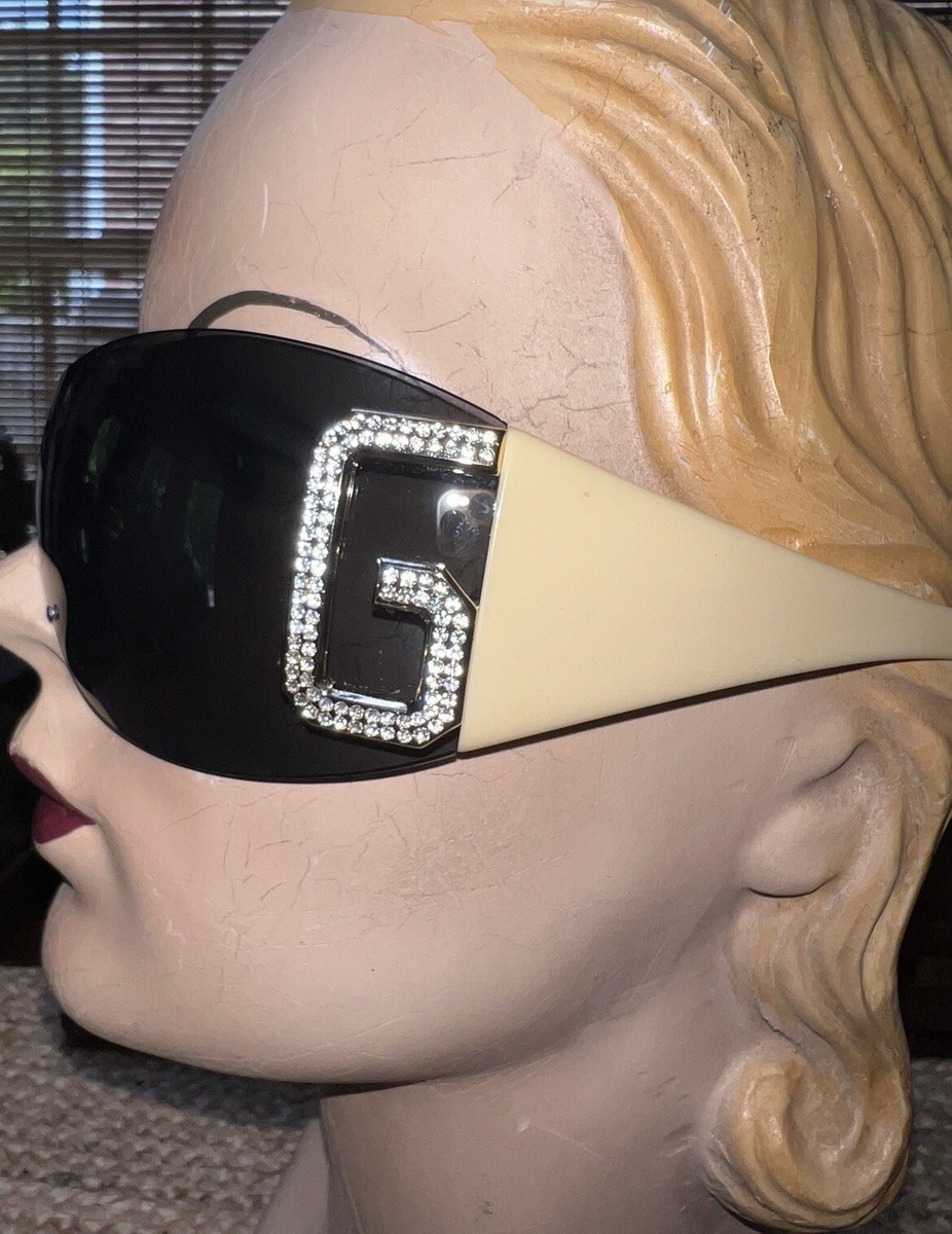 Dolce & Gabbana Brown Tortoise Yellow XL LOGO Rhinestone