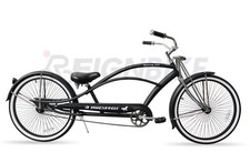 Men's Beach Cruiser Bike 26" Chopper Bicycle Steel Frame Stainless Steel Spokes