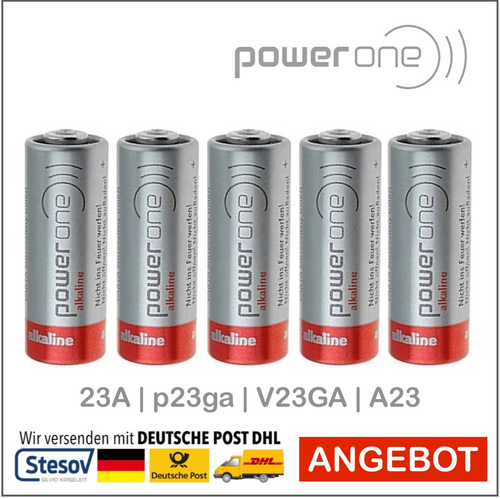5 Alkaline Battery Power One Varta 23A 12V Volt p23ga 8LR932 Mn21 V23GA