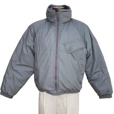 Vintage Members Only Jacket Men's 46 Gray Bomber Hidden Hood Down Puffer Korea