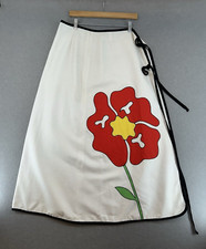 VTG Loomtogs Wrap Around Skirt Apron Womens CottageCore Traditional House Floral
