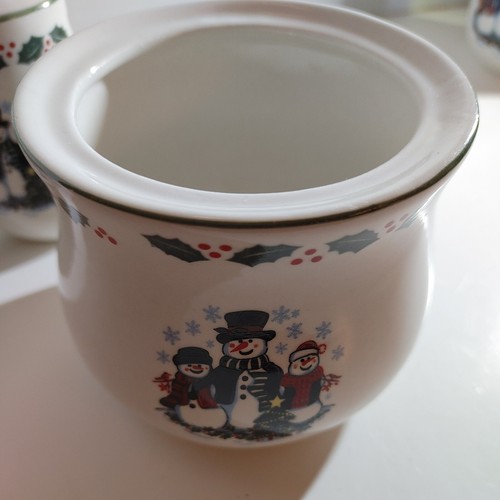 GEI Snowman Sugar And Coffee Creamer Set With Salt And Pepper Shaker 4 PC set D5 - Picture 4 of 7