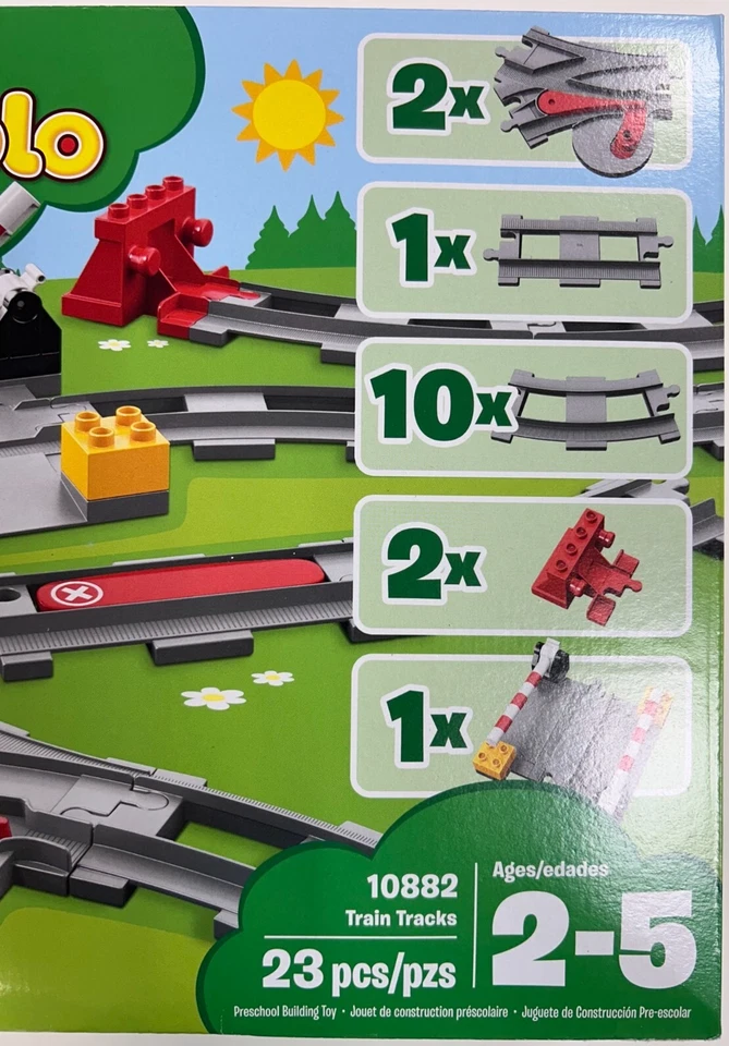 New / Factory Sealed - LEGO DUPLO 10882 Train Tracks - 23 pcs - RETIRED - Image 3 of 4