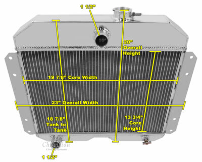 SubZero Champion 3 Row All Aluminum Radiator for 1951 1952 1953 Willys #CC5153