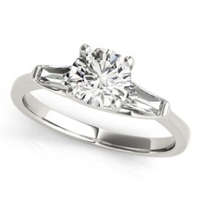 1.42 Ct Simulated Diamond Engagement Wedding Ring 14K Solid White Gold Size 6