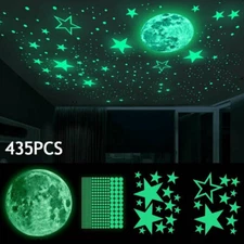 435pcs Luminous Stars & Moon Wall Stickers Decal Kid Room Decor Glow In The Dark