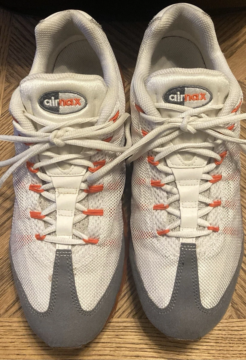 NIKE AIR MAX 95 DYNAMIC FLYWIRE White,Orange,Gray. Mens 9.5  display picture 1