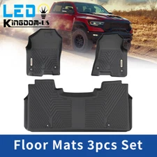 3D Floor Mats for 2019-2024 Dodge Ram 1500 Crew Cab All Weather TPE Rubber Liner