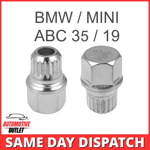 MASTER LOCKING WHEEL NUT SECURITY KEY ABC 35 / 19 SPLINE BOLT  RIBS FOR BMW MINI