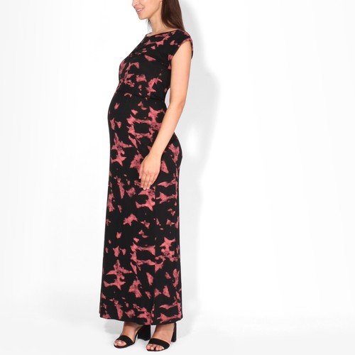 Maternity Summer Maxi Dress Stretch Belly Waist Pregnancy Long Casual Sundress - Picture 20 of 34