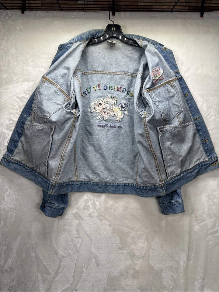 Vintage M&M's World Las Vegas Blue Denim Jacket Men Sz M - Image 3 of 4