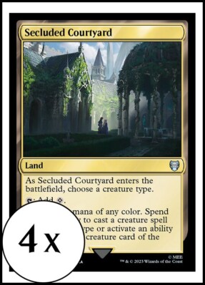 MTG - 4 x Secluded Courtyard - Playset 4x x4 - Lord of the Rings - LOTR