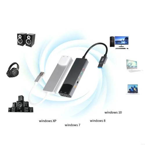 Interfaces Sonores USB Carte Son Externe avec Microphones In, Line In, SPDIF - Photo 16/26
