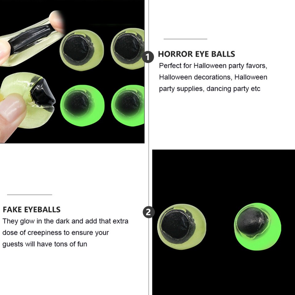 24 Pcs Sticky Eyeballs Halloween Squishy Toys Luminous Vivid and